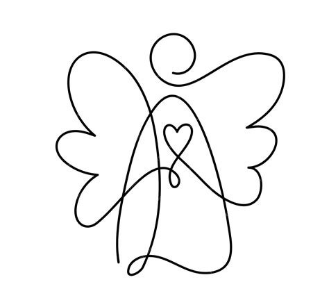 angel one line drawing